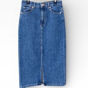 & Denim By H&M Blue Midi Skirt